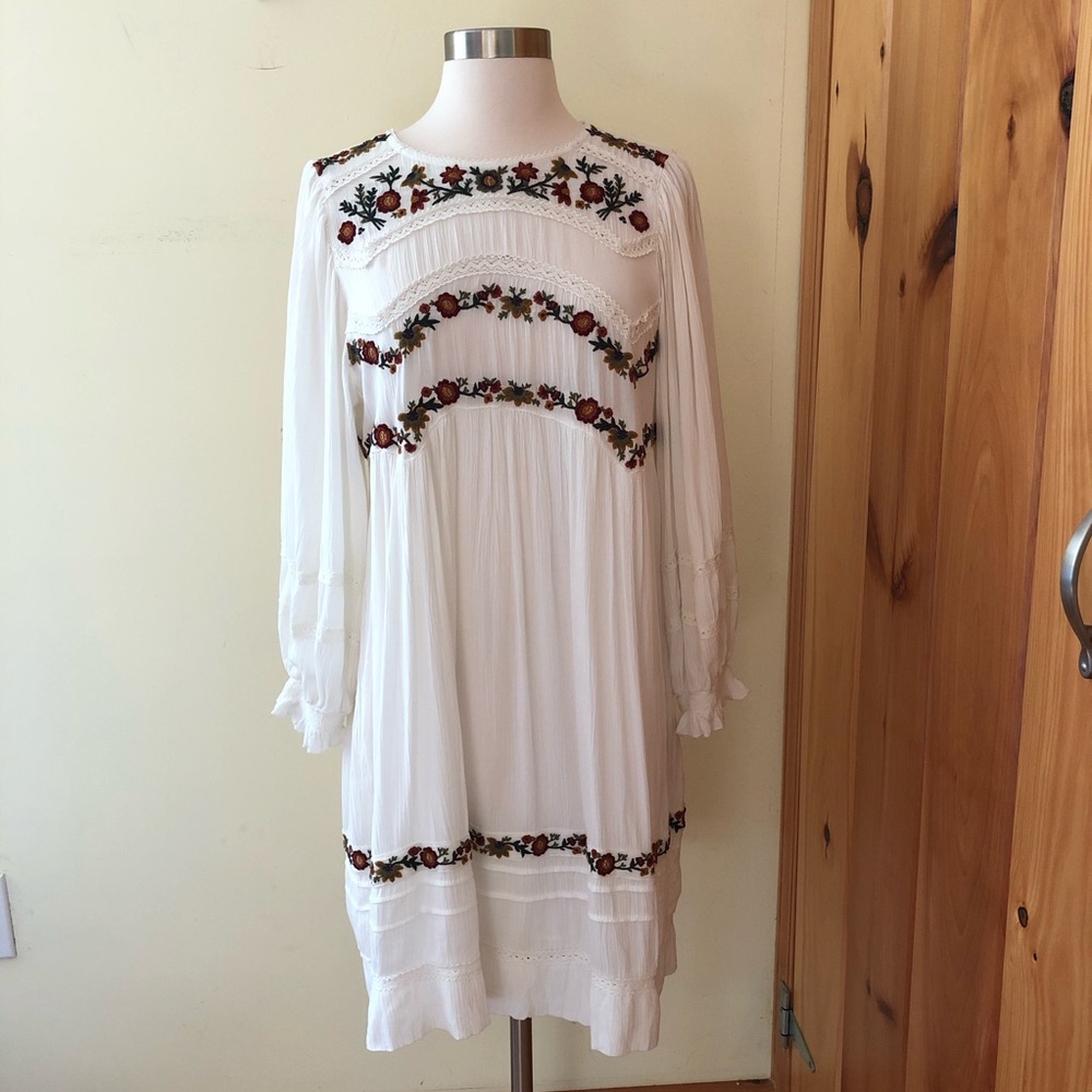 Free People Floral Embroidered Dress